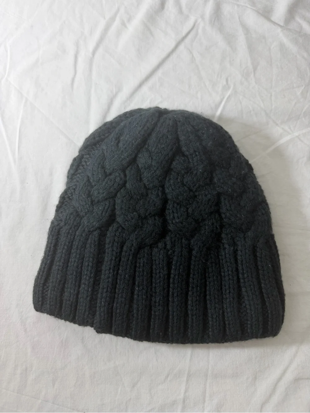 Under Armour Blue Cable Knit Beanie with Metal Logo